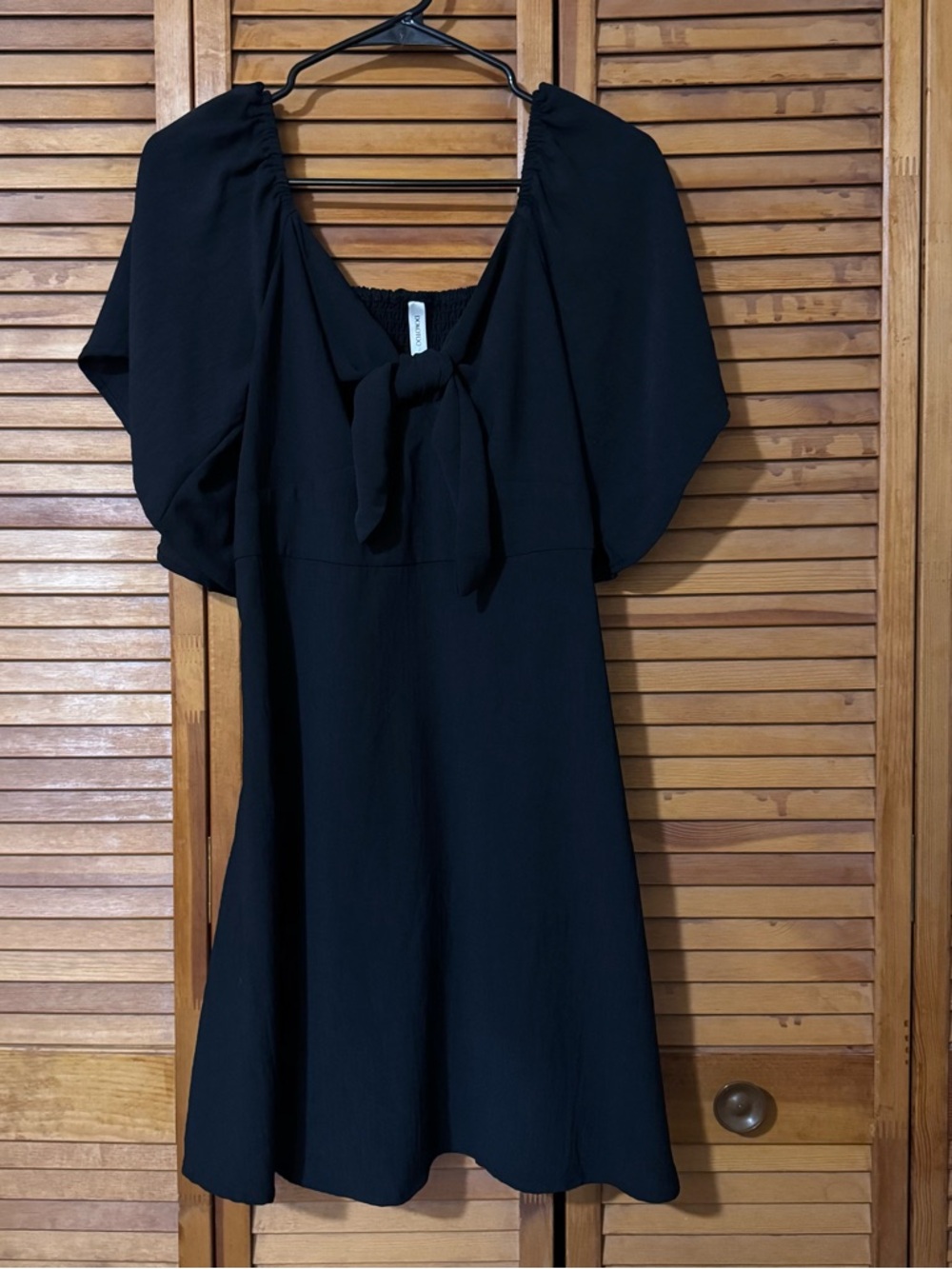Black Tie-Front Women’s Dress